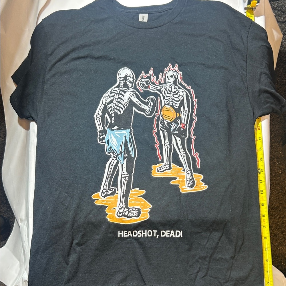 Leon Edwards vs Kamaru Usman UFC 278 Black Graphic Tee with Skeleton Design